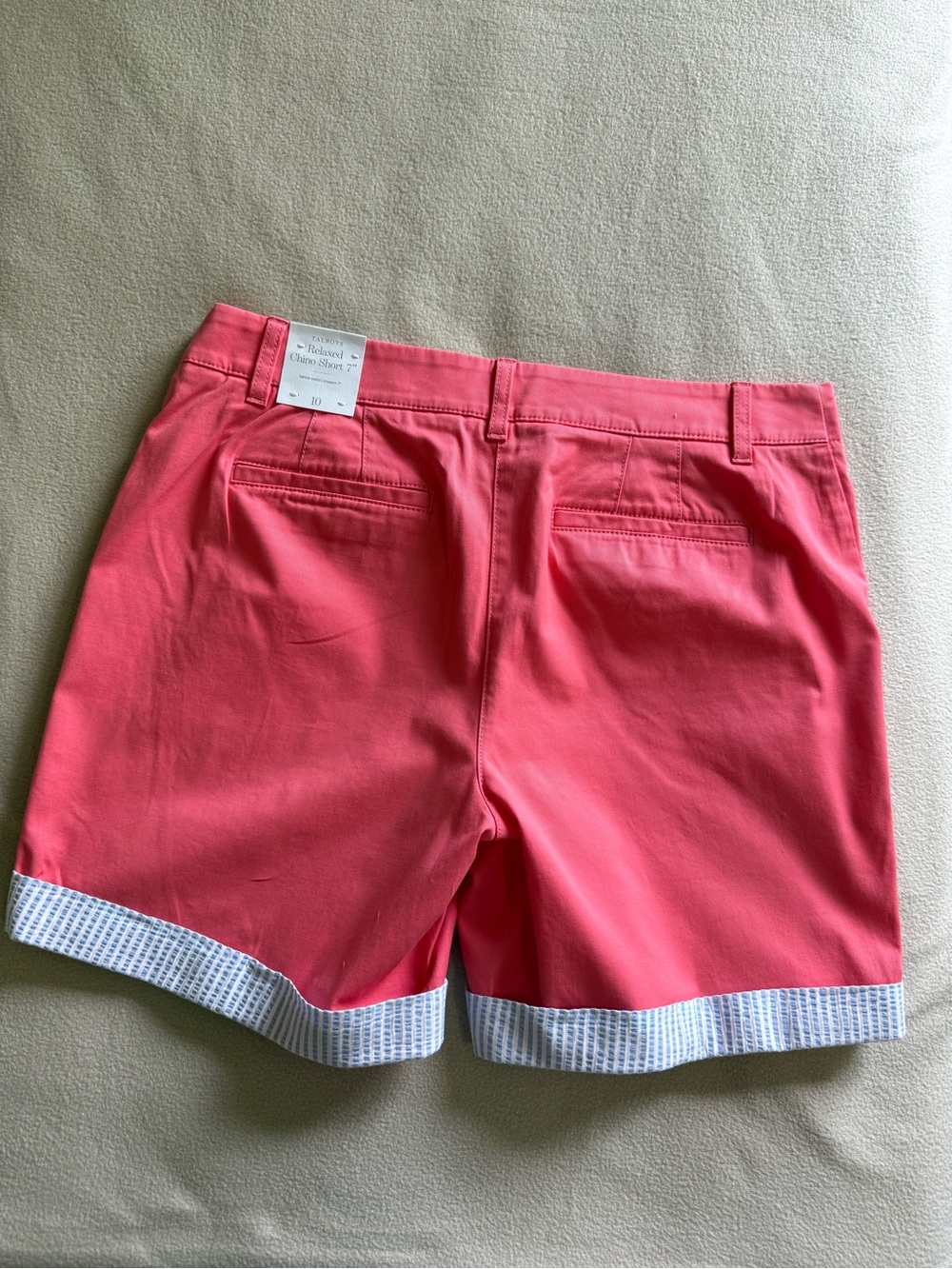 Talbots Coral Pink Chino Shorts - Bright Pink Tailored Style - Picture 3 of 6